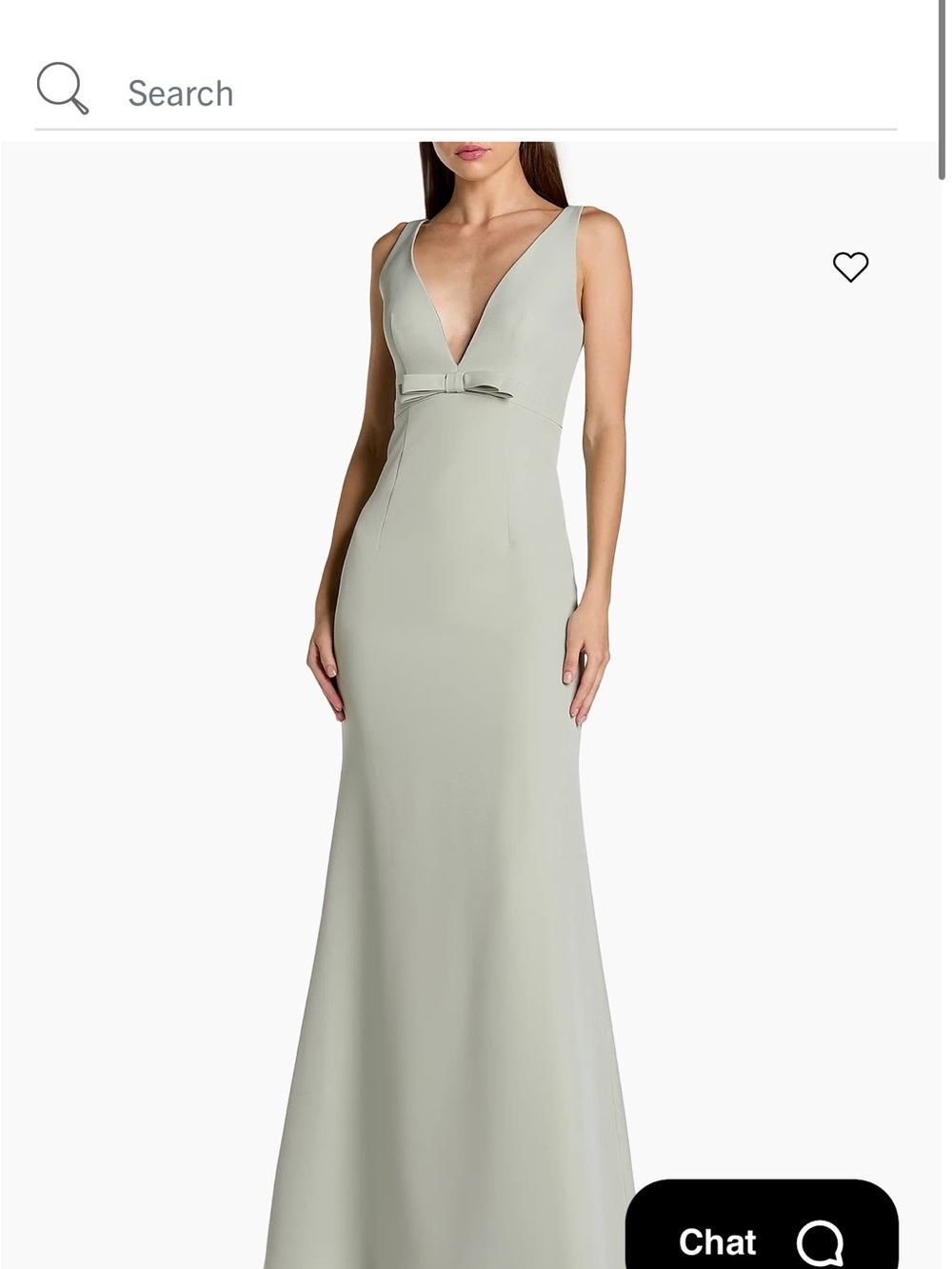 NWT Mac Duggal V-Neck Pale Sage Evening Gown